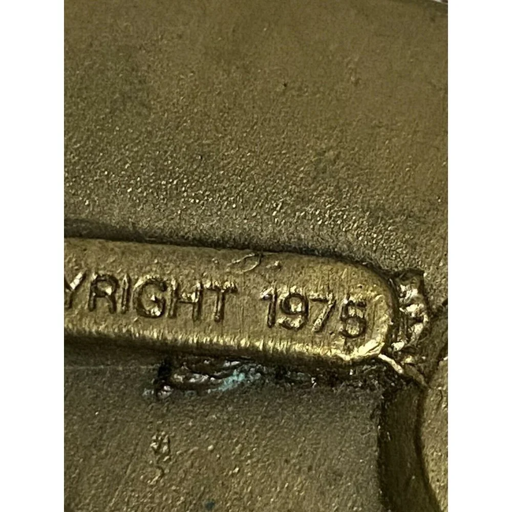 AMERICAN REVOLUTION BICENTENNIAL BELT BUCKLE 1776-1976 SOLID BRASS‎ VINTAGE